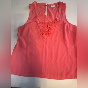 New York & Company Coral Tank Top with Floral Accents